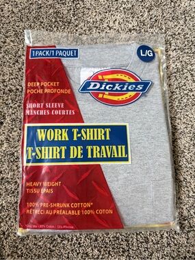 Pocket Work T-Shirt Dickies Large Deadstock Sealed Heavyweight Gray Tee